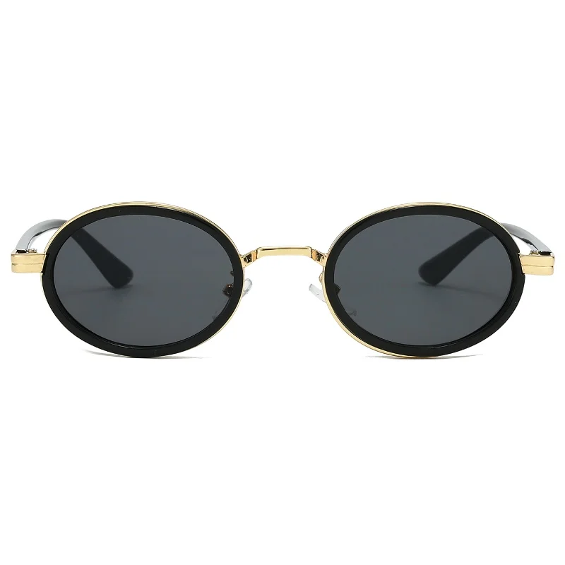KAMMPT Vintage Punk Sonnenbrille 2024, neue Mode, ovale Metall-Gradienten-Sonnenbrille, trendiges Luxus-Markendesign, stilvolle Farbtöne – Detail 7