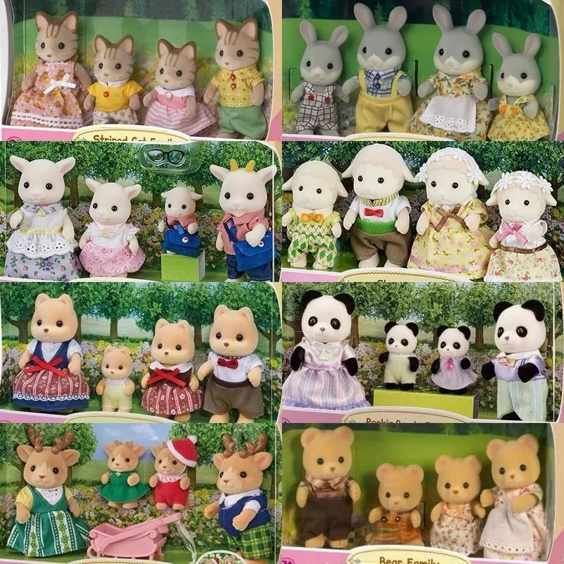 New Arrival Forest Baby Family Anime Goat Family Family Sheep Family Seal Family Flocking Doll Toy Room Desktop Decoration Gift