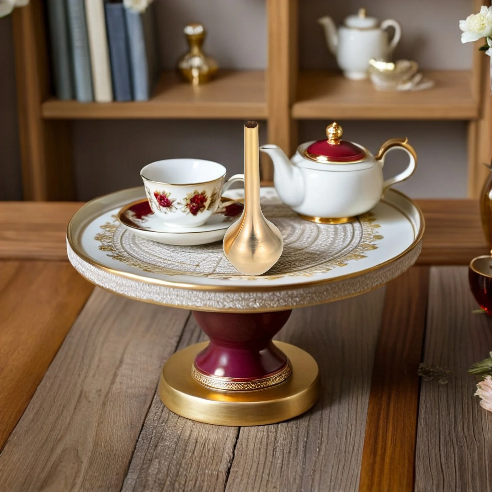 

2pcs Mini Brass Vase Decor Dollhouse Accessories Incense Stick Holder Vintage Miniatures Living Room Office