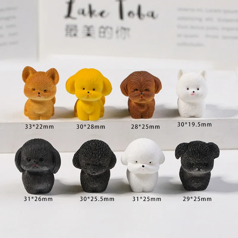 Mini Cute Dog Cartoon Dog Model Resin Figurine Simulation DIY Miniature Ornament Home Decor Desk Accessories Photography Prop