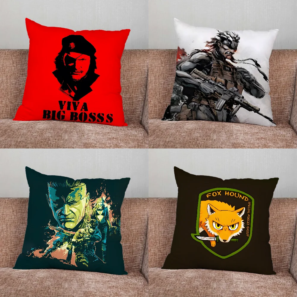 Game Metal G-Gear Solid Pillow Case For Home Bedroom Car Office Decoration Living Room Sofa Cushion Cover Suitable