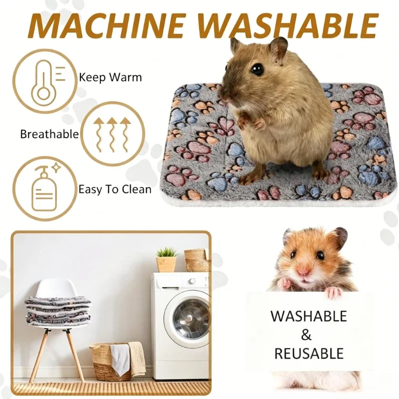 4 Stück kleine Haustiermatratzen, wendbar, doppelseitig, verdickte, waschbare Käfigmatte für Kaninchen, geeignet für Meerschweinchen, Kaninchen, Hamster – Detail 3