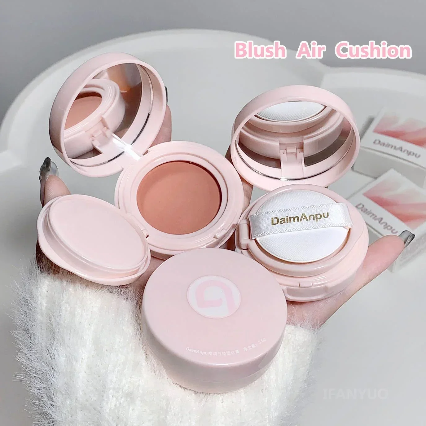 エアクッションブラッシュクリームポテトマッシュテクスチャマットロングラスティングメイクアップ飛散しにくいパウダーハイライトブライトニング単色