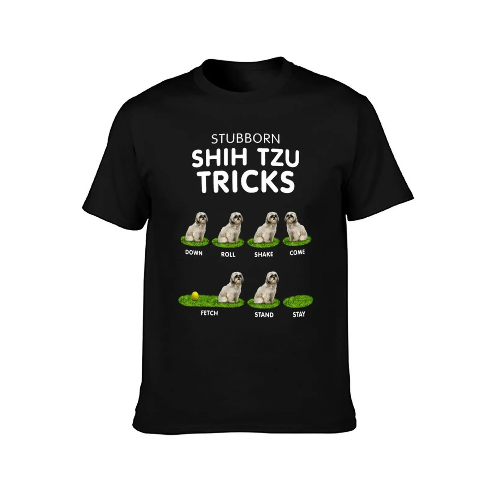 Funny Shih Tzu - Stubborn Stubborn and Cute T-Shirt Summer Casual Cotton Tee Oversized Streetwear Tops Vintage Graphic Print