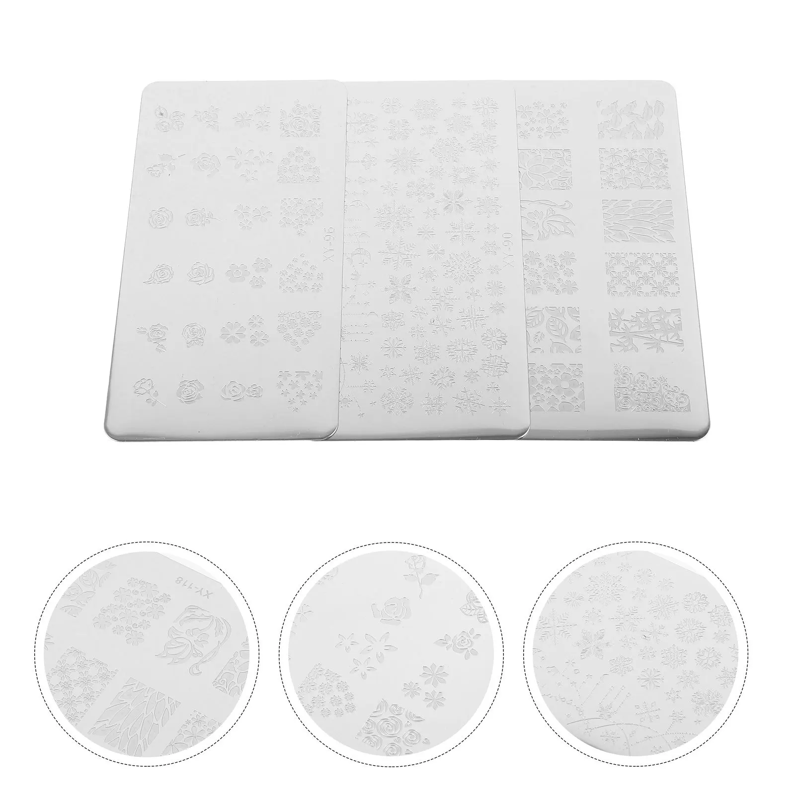 3 قطعة مسمار الفن الختام عدة قابلة لإعادة الاستخدام مانيكير ختم لوحات لأنماط الأظافر العصرية DIY بها بنفسك أداة الجمال للنساء على الذهاب