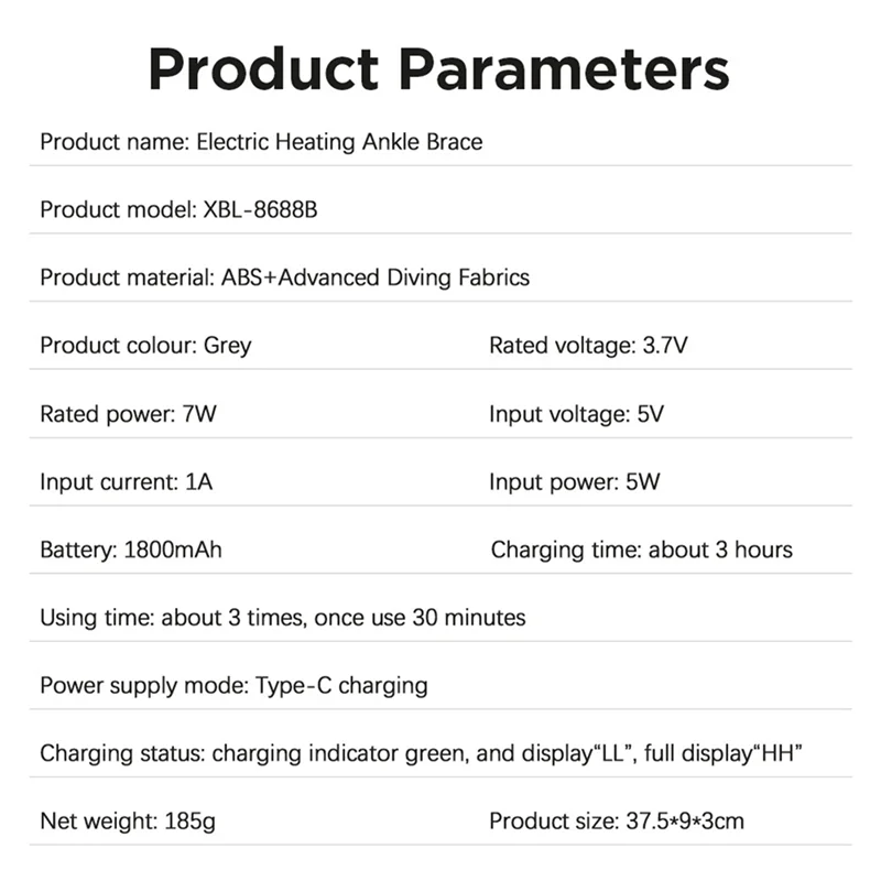 A65T-2X Massaggiatore elettrico per caviglie con calore e vibrazione Cuscinetto riscaldante senza fili Avvolgimento per caviglia per cintura calda per recupero sportivo