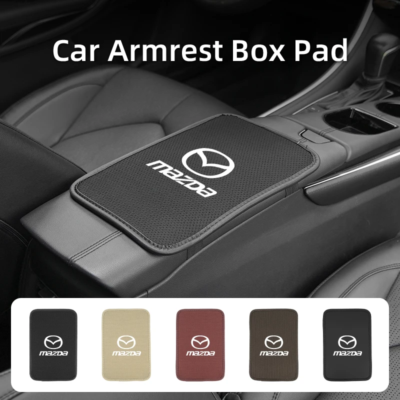 Car Interior Armrest Box Cover Console Ice Silk Booster Storage Pad For Mazda 6 3 CX5 5 2 323 CX7 Demio Atenza Axela MX30 CX30