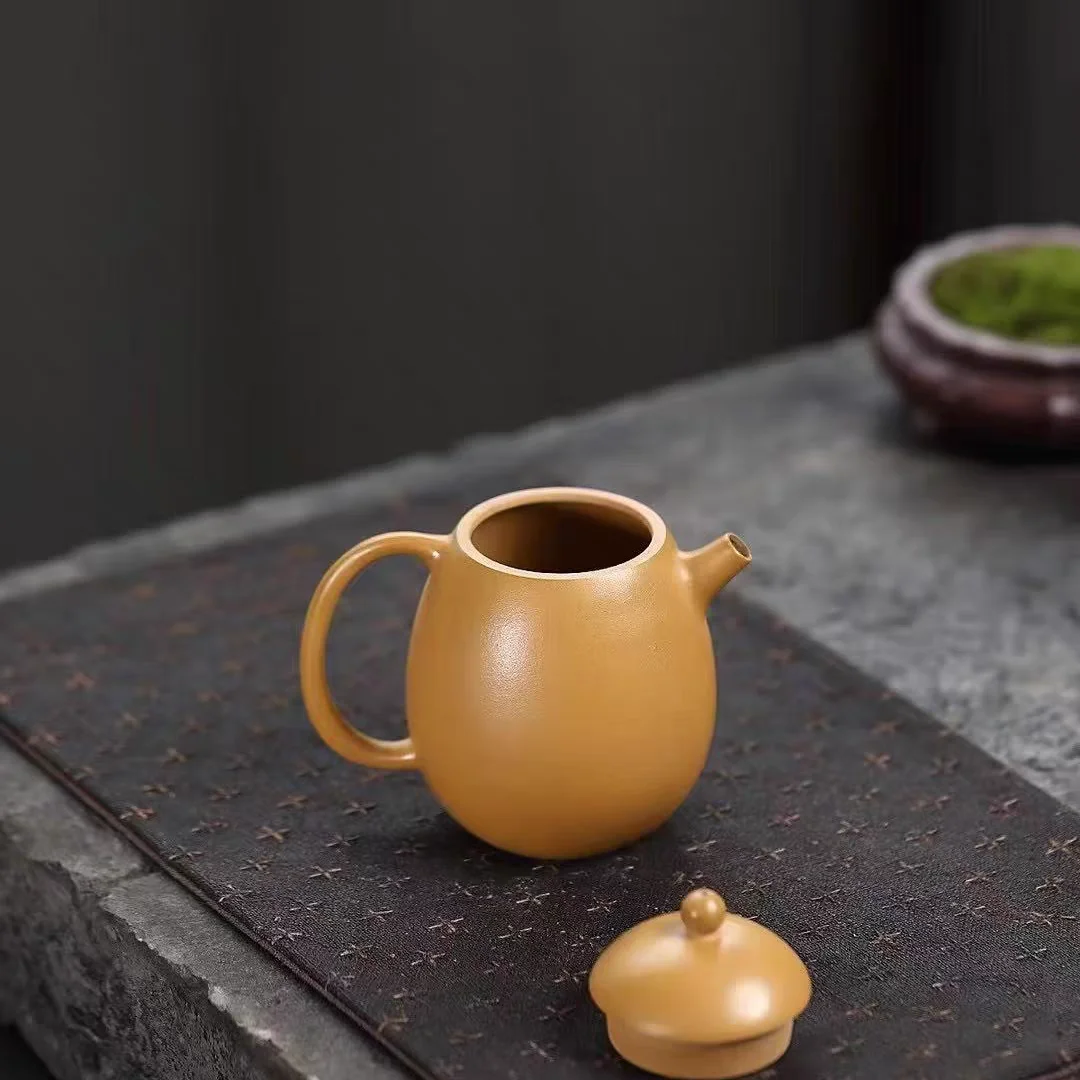 250ML Small Capacity Real Handmade Yixing Kettle Raw Ore Duan Mud Clay Teapot Golden Teaware Kun Fu Zisha Tea Pot Free Shipping