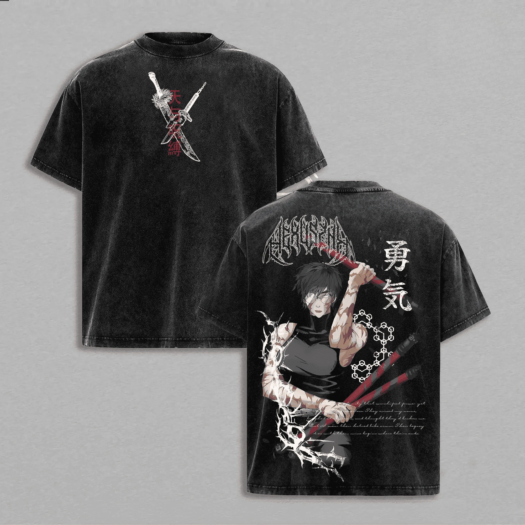 Camiseta gótica Y2k de Anime Jujutsu Kaisen, camiseta vintage lavada con estampado de Zenin Maki, ropa para hombre, camisetas de manga corta de algodón