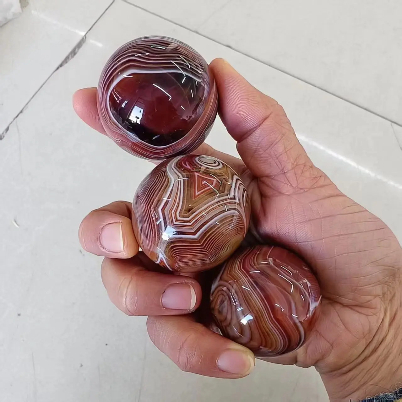 Natural Madasga Filamentous Agate Balls, Quartz Crystal Filamentous Agate Balls, Health Care Balls, Mineral Therapy