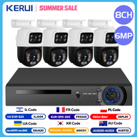 KERUI Waterproof 6MP HD POE Surveillance Camera System Dual Lens PTZ WIFI IP Home Security 4CH 8CH POE NVR Video H.265 CCTV Kit
