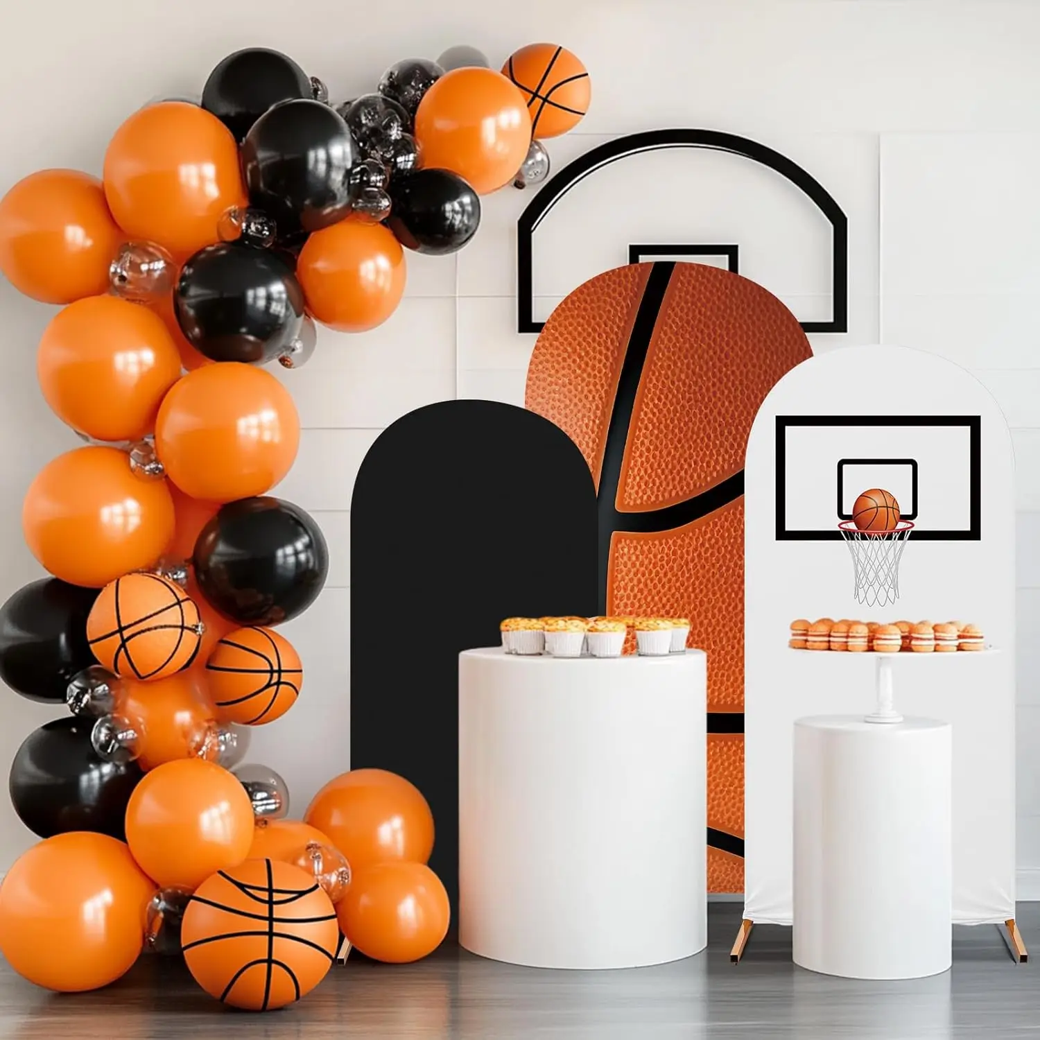 Classic Basketball Custom 2-sided Backdrop Sports Basketball Field Activity Background Decor Birthday Chiara Arch Cover Supplies