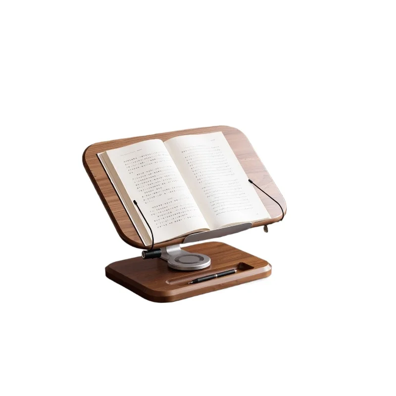 Solid wood office reading rack, desktop bookshelf