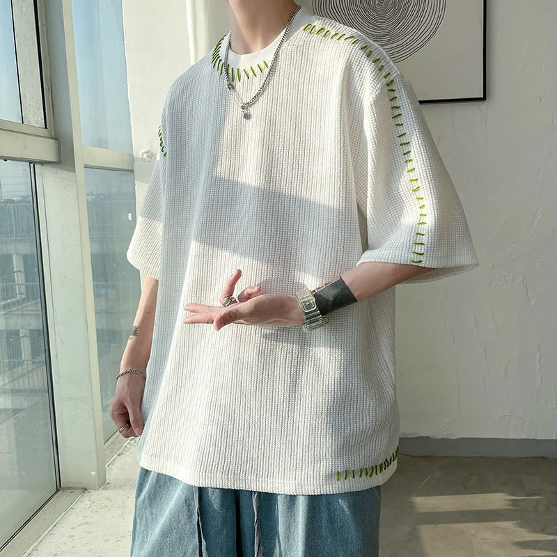 Magliette da uomo di qualità estiva maglietta Casual Harajuku manuale per uomo 2023 nuove magliette Oversize magliette a maniche corte da uomo