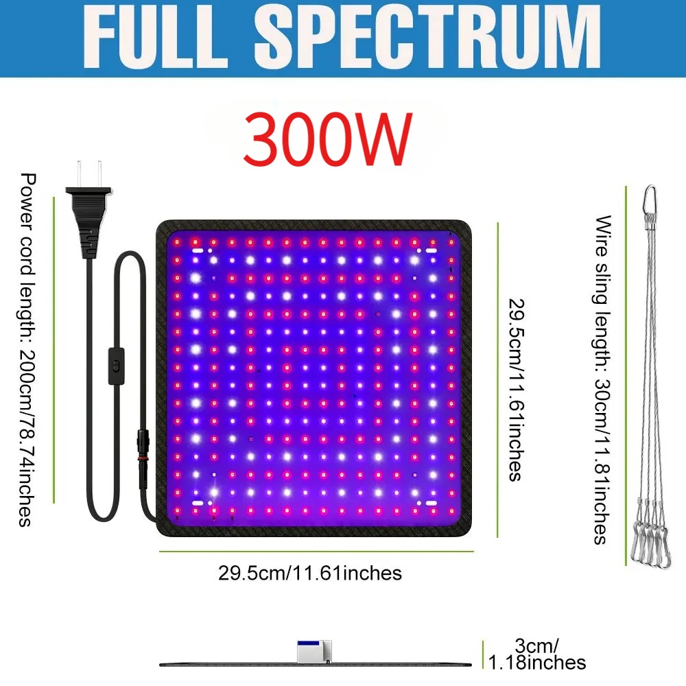 300W Led Grow Light Volledige Spectrum Quantum Board Plant Teelt Lamp Voor Indoor Ingemaakte Fruit Kas Tent Mos succulent