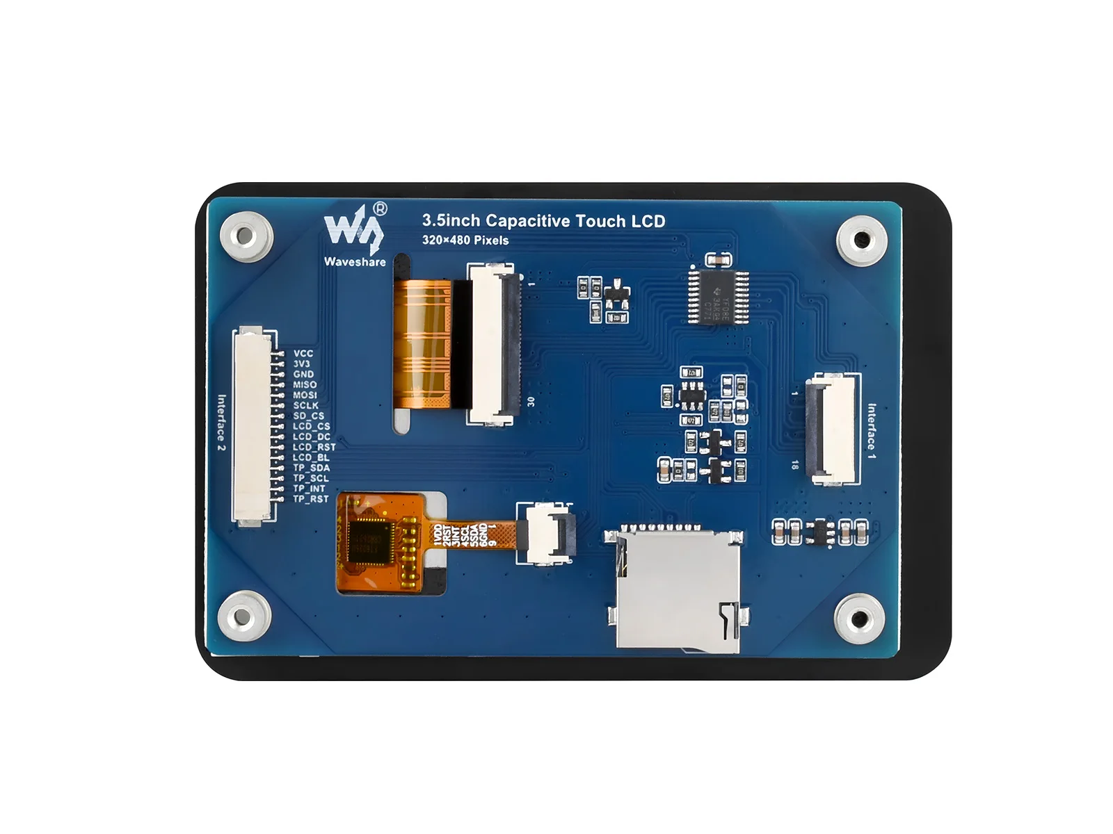 Módulo de pantalla táctil capacitiva de 3,5 pulgadas, resolución 320 × 480, integrado con controlador de pantalla ST7796S y táctil capacitivo C FT6336U