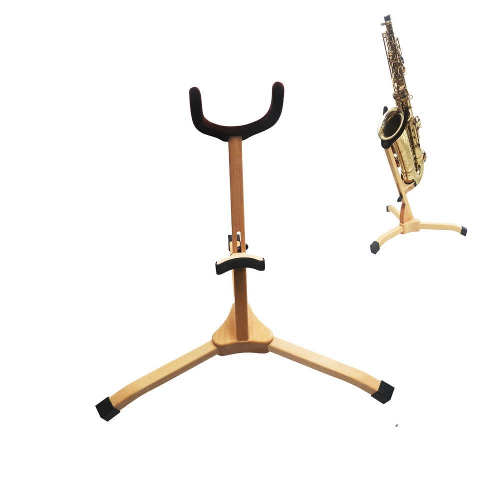 

High quality sax stand portable foldable alto/tenor sax professional stand solid wood tripod wind instrument accessories