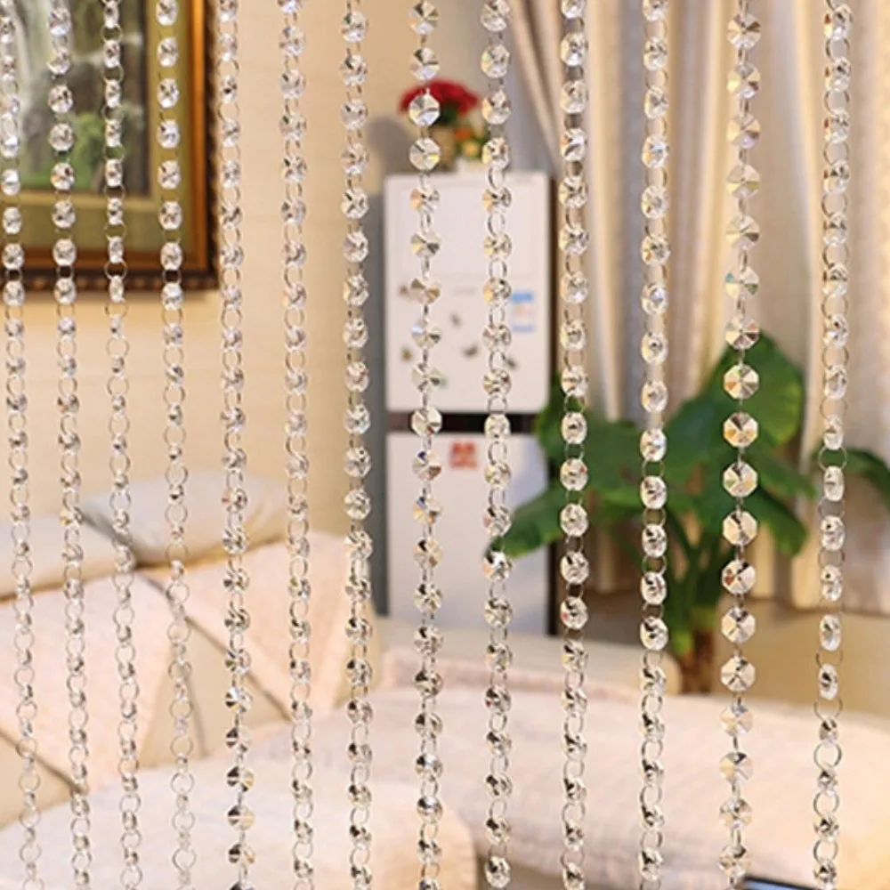 1PC 1M Luxury Crystal Beaded String Door Curtain Window Room Divider Home Decoration Drapes Living Room Window Curtain