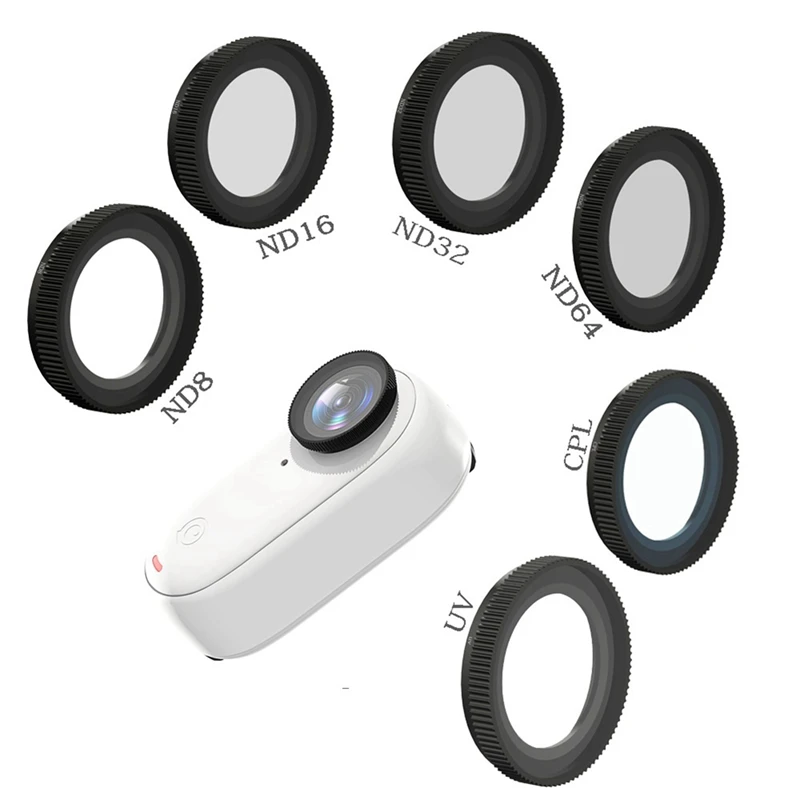 Para insta360 go 3 go 2 filtro de lente nd conjunto uv cpl nd8 nd16 nd32 nd64 vidro óptico para insta360 go 2 3 acessórios, 6 peças