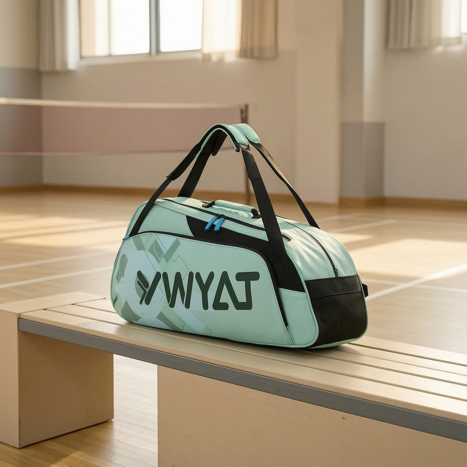 Racket Bag with Shoe Compartment Zippered Tennis Bag with Shoe Compartment Reinforced Spacious for Badminton Players, Training