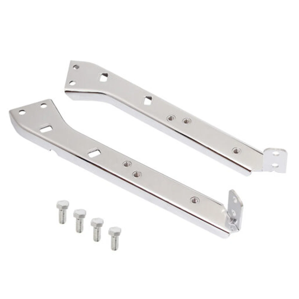 Motorcycle Chrome Drag Heavy Duty Saddlebag Rail Rear Support Brackets Bracket Guards For 1985-2008 Harley Touring Electra Glide