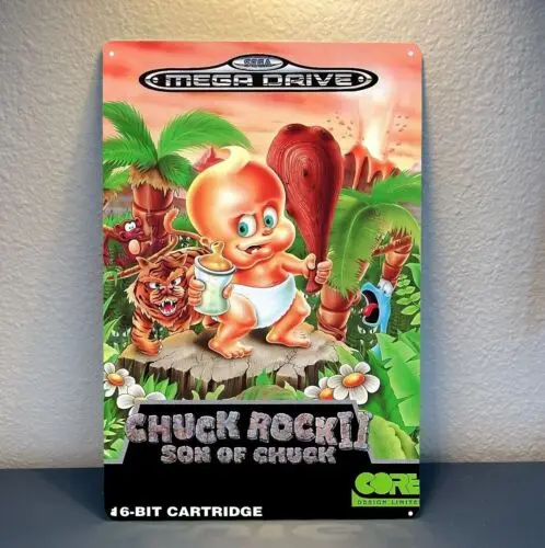 Chuck Rock 2 Mega Drive Retro Video Game Metal Poster Tin Sign 20*30cm