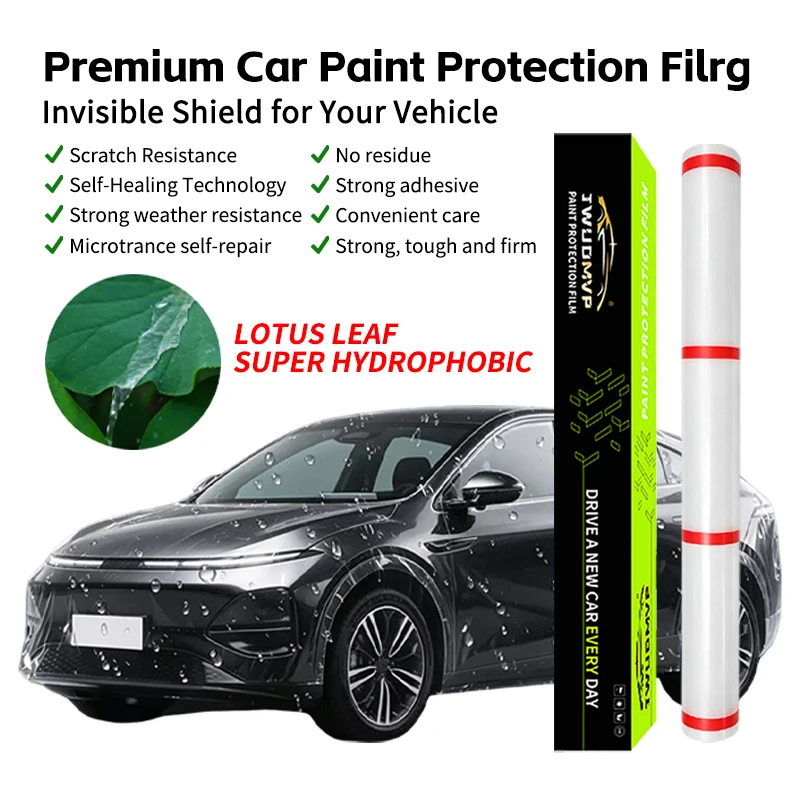 JWUDMVP 8.5mil 7.5mil BASF Aliphatic TPU PPF Super Hydrophobic with Lotus Effect Self-healing Clear Paint Protection Film
