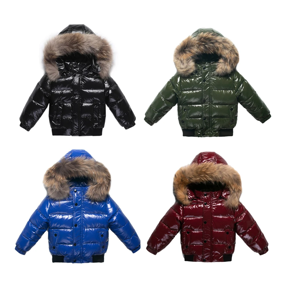 Hot selling Winter Children\'s white duck down Jacket Boys and Girls\' parka Coat fashionable thick top 1-10T