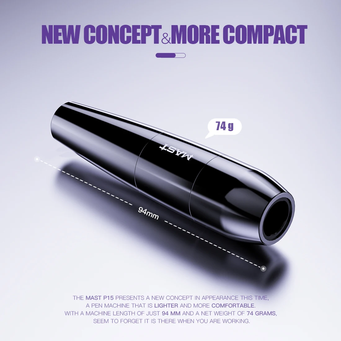 ماست الوشم P15 آلة تجميل دائم محرك قوي Coreless 3.5 مللي متر السكتة الدماغية RCA السلكية آلة الوشم القصيرة لوازم القلم