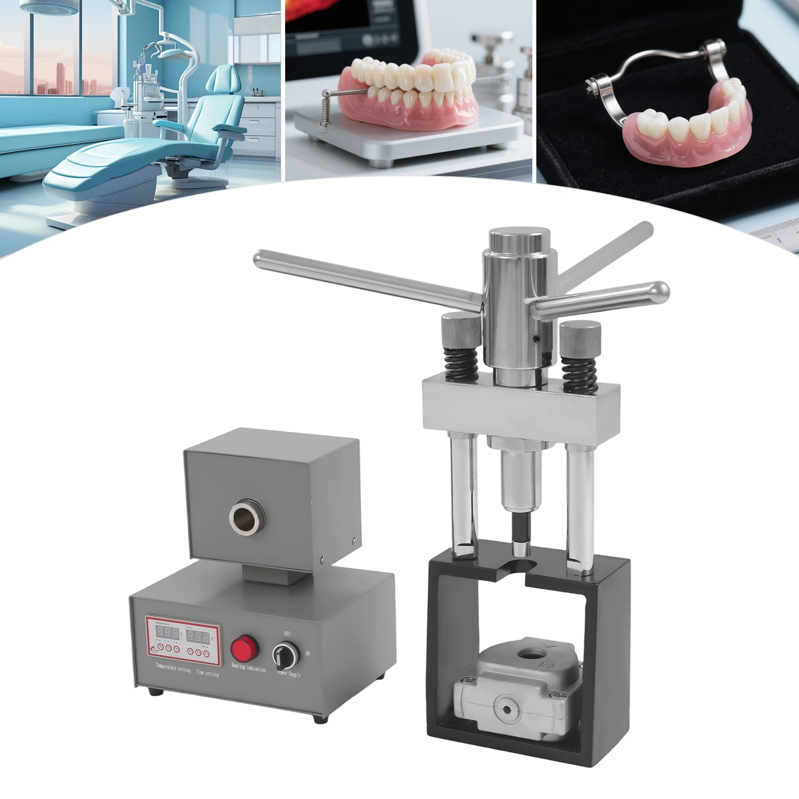 

Split Dental Flexible Denture Machine 400w Heater with Heat Press Machine Dentistry Hospital Flexible Denture Melting Furnace