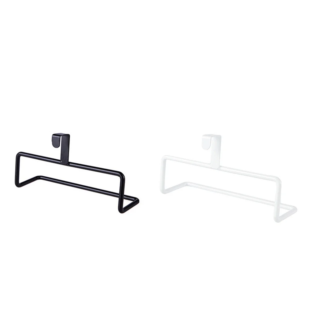 

2Pcs Nail-Free Towel Rack No Perforation Durable Iron Storage Rack Bathroom Kitchen Towel Rail Fashion White Black
