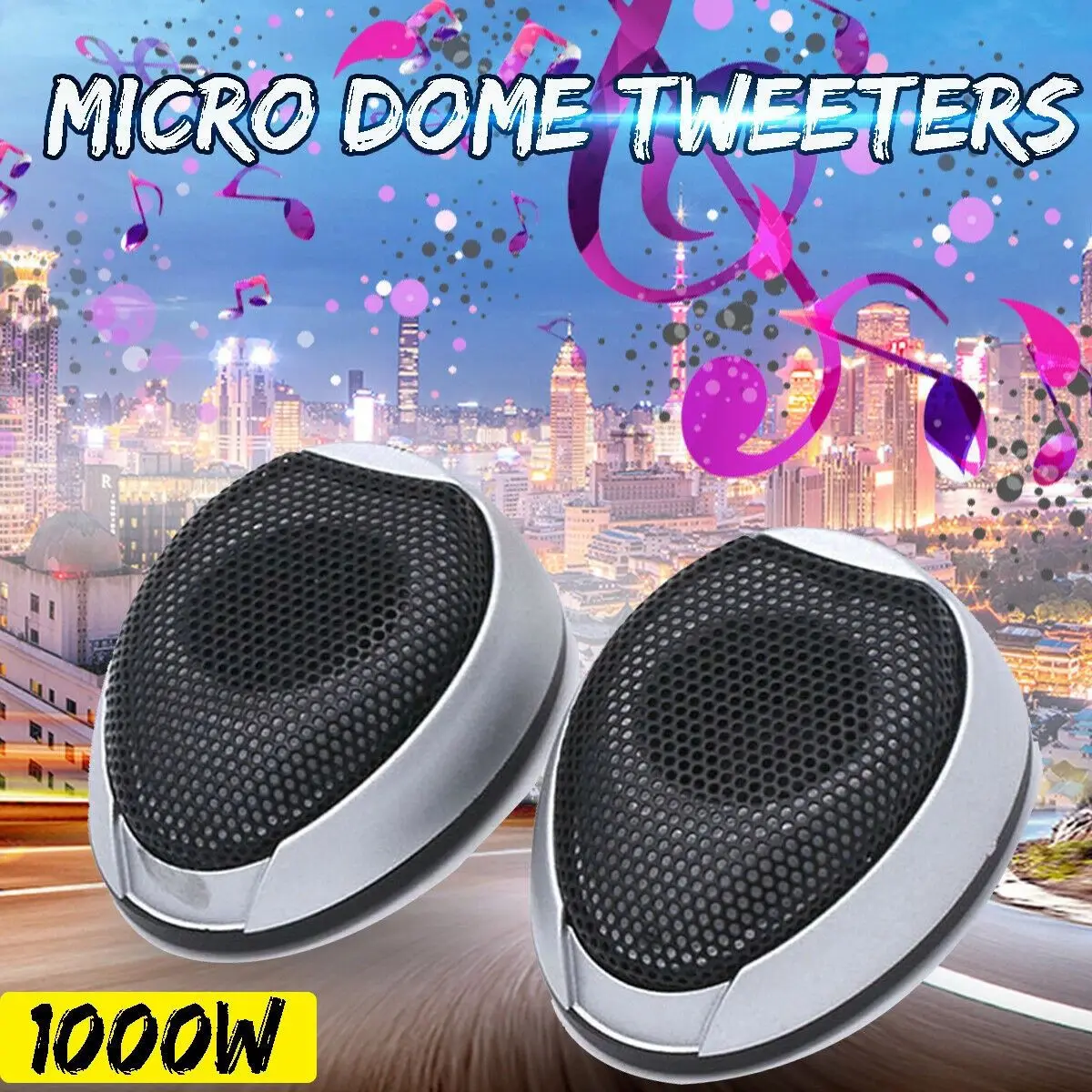 B07A-12V 1000W Universal Car HIFI Tweeter Audio Stereo Sound Speaker Horn