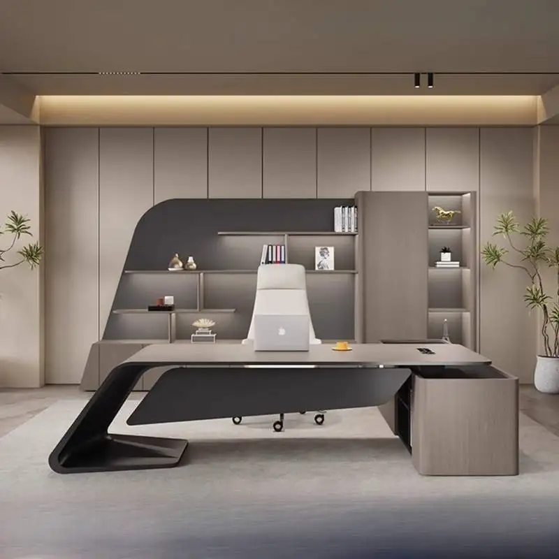 Wooden Designer Executive Office Desk Modern Manager Large Drawers Computer Desk Standing Luxury Scrivania Work Station Table