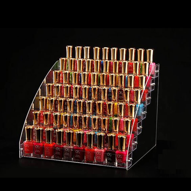 Acrylic Nail Polish Display Organizer 2-3-4-5-6-7 Layer Manicure Cosmetics Jewelry Display Stand Holder Clear Acrylic Makeup Box