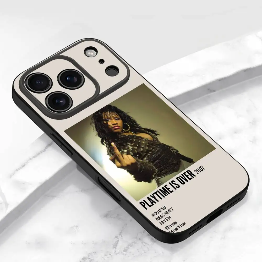 حافظة هاتف N-Nicki Minaj Pink Friday 2 Queen لهاتف iPhone 17,16,15,14,13,12,11,Pro,Max,Plus,E,Air,Mini غطاء أسود واقٍ #5