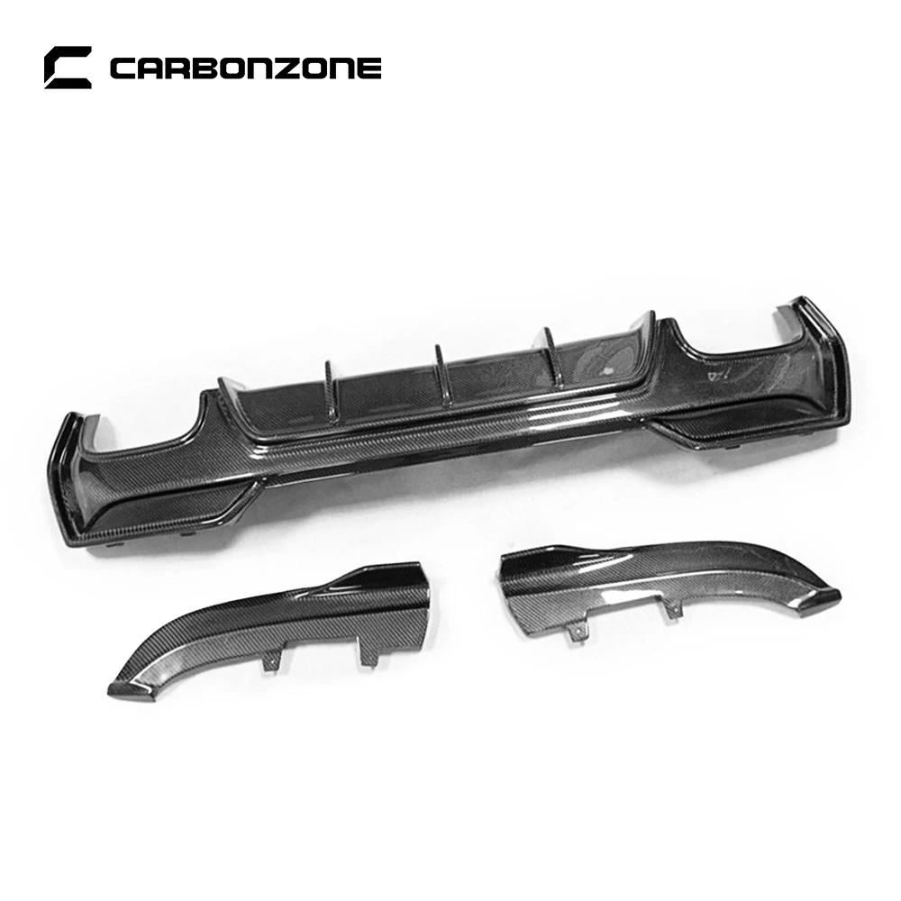 3-Segment Carbon Fiber Rear Bumper Lip for BMW 4 Series G22 3PCS/Set 3 Section Type Tail Diffuser Spoiler Car Kit Trunk Trim