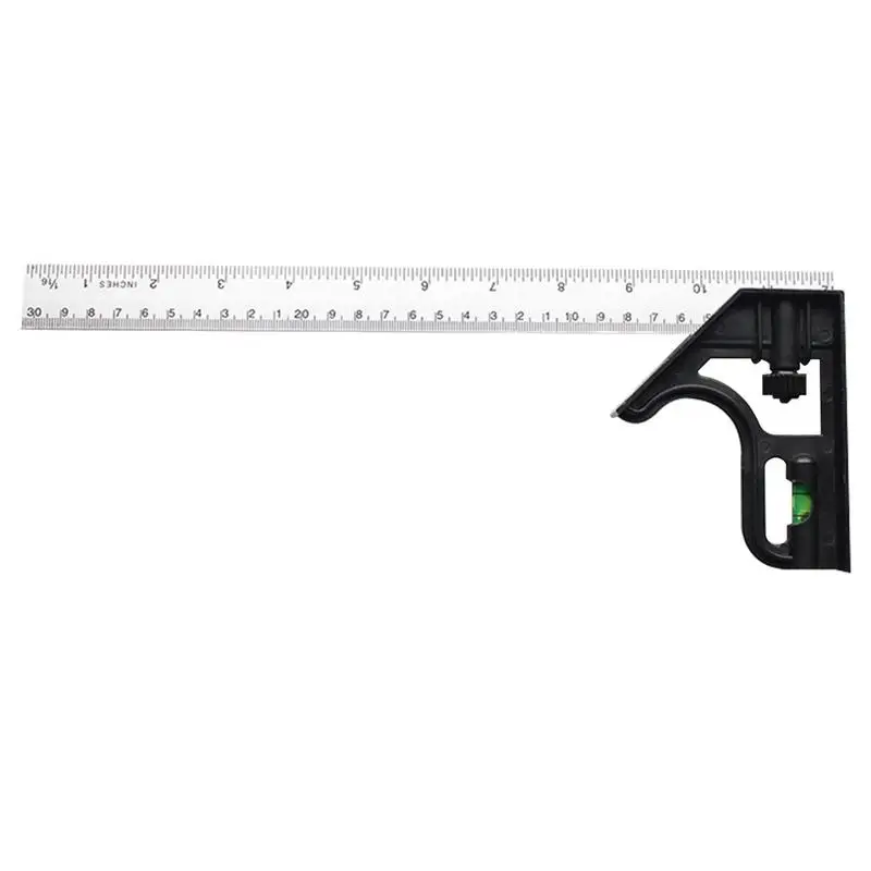 Square Ruler Set Kit 305mm 12inch Adjustable Engineers Combination Try None Right Angle Ruler With Spirit Level And Scriber