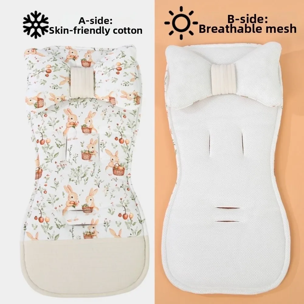 Soft Stroller Cushion Comfortable Double-Sided Stroller Seat Pad with Pillow Thickened Padding Pushchair Liner Infant Comfort