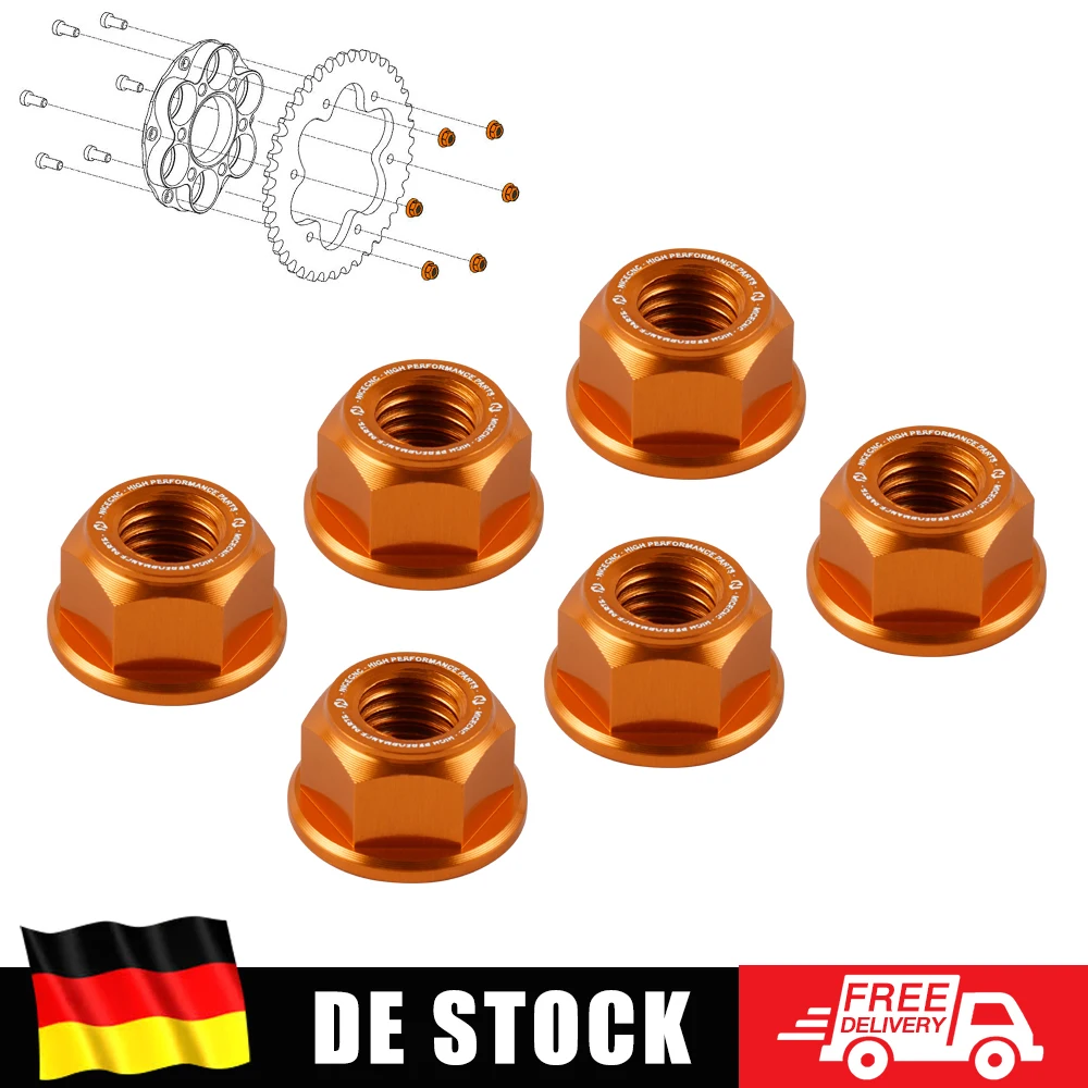 For 2014-2023 KTM RC390 ADV 390 Duke 1290 SuperDuke R/GT M8x1.25 Sprocket Nuts Screws for KTM 690 Enduro R 690 SMC R 2008-2023