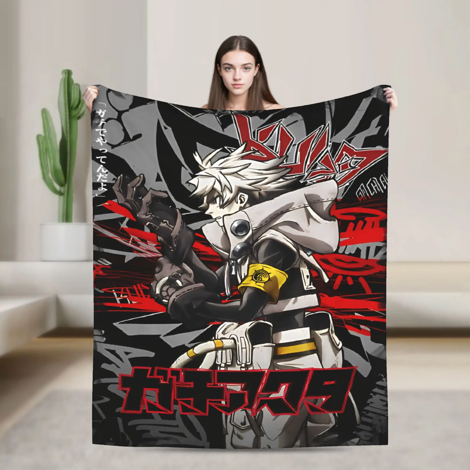 

Gachiakuta Rudo Art Manga Blanket Flannel Lightweight Thin Throw Blanket for Airplane Travel Bedspread