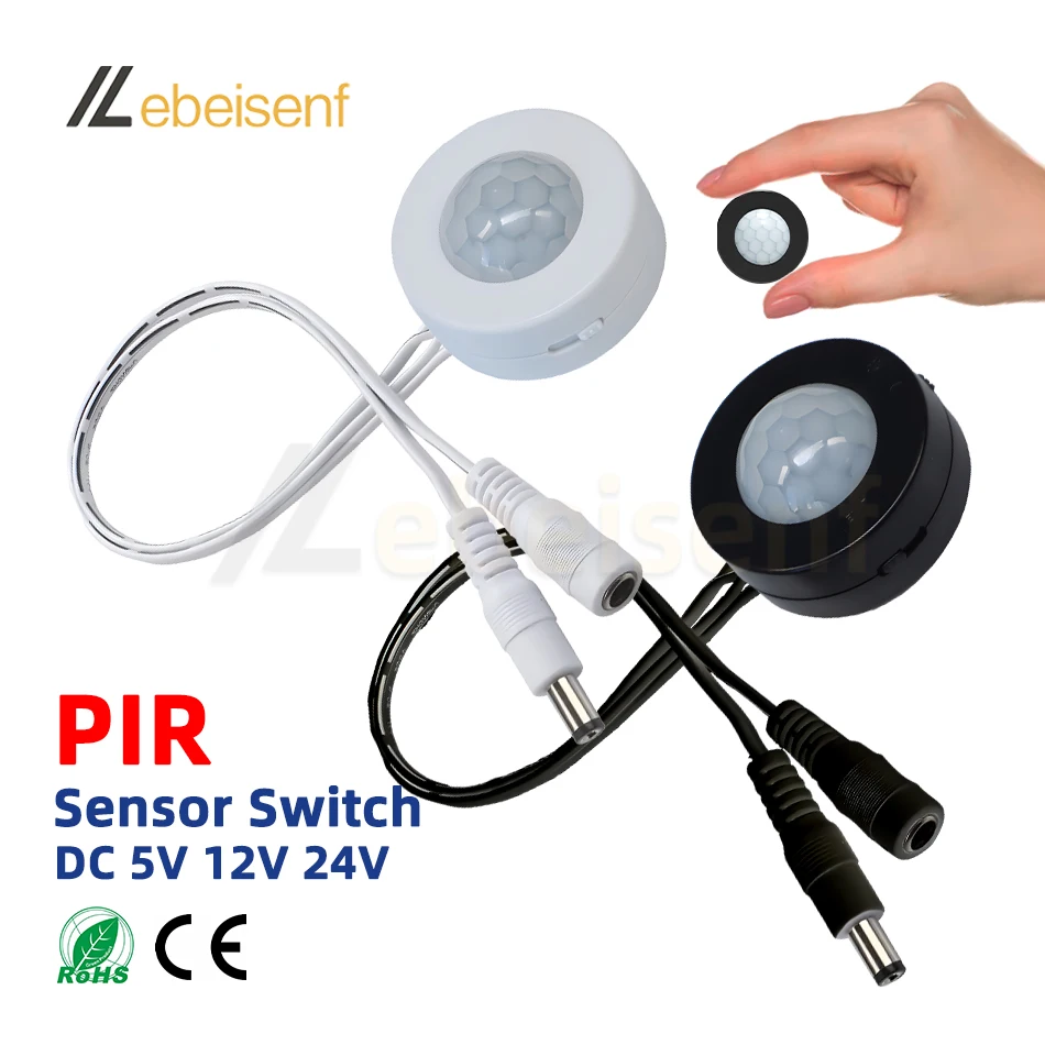 PIR Motion Sensor Switch 5V 12V 24V Infrared Human Body Detection Switches Automatic Control Day Night On Off Delayed Adjustable