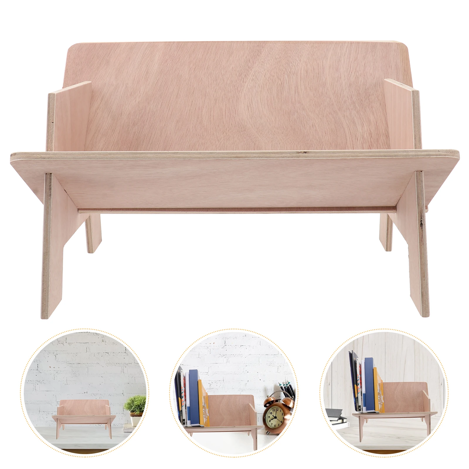 

Foldable Simple Bookshelf Student Desktop Mini Bookcase Wood Office Storage Rack
