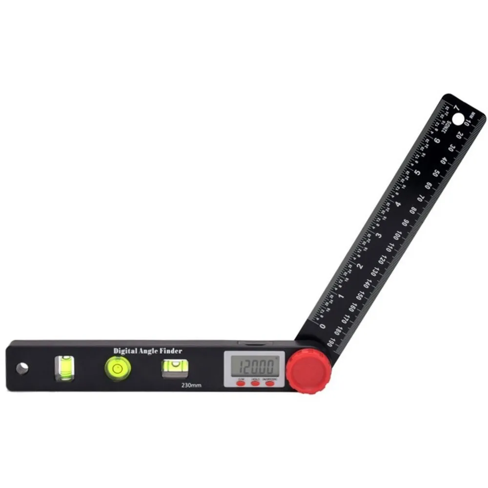HOT!A72T Digital Angle Finder 4 In 1 Protractor With Digital Display, Measuring Angle Ruler, Horizontal Vertical Bubble Level,1P