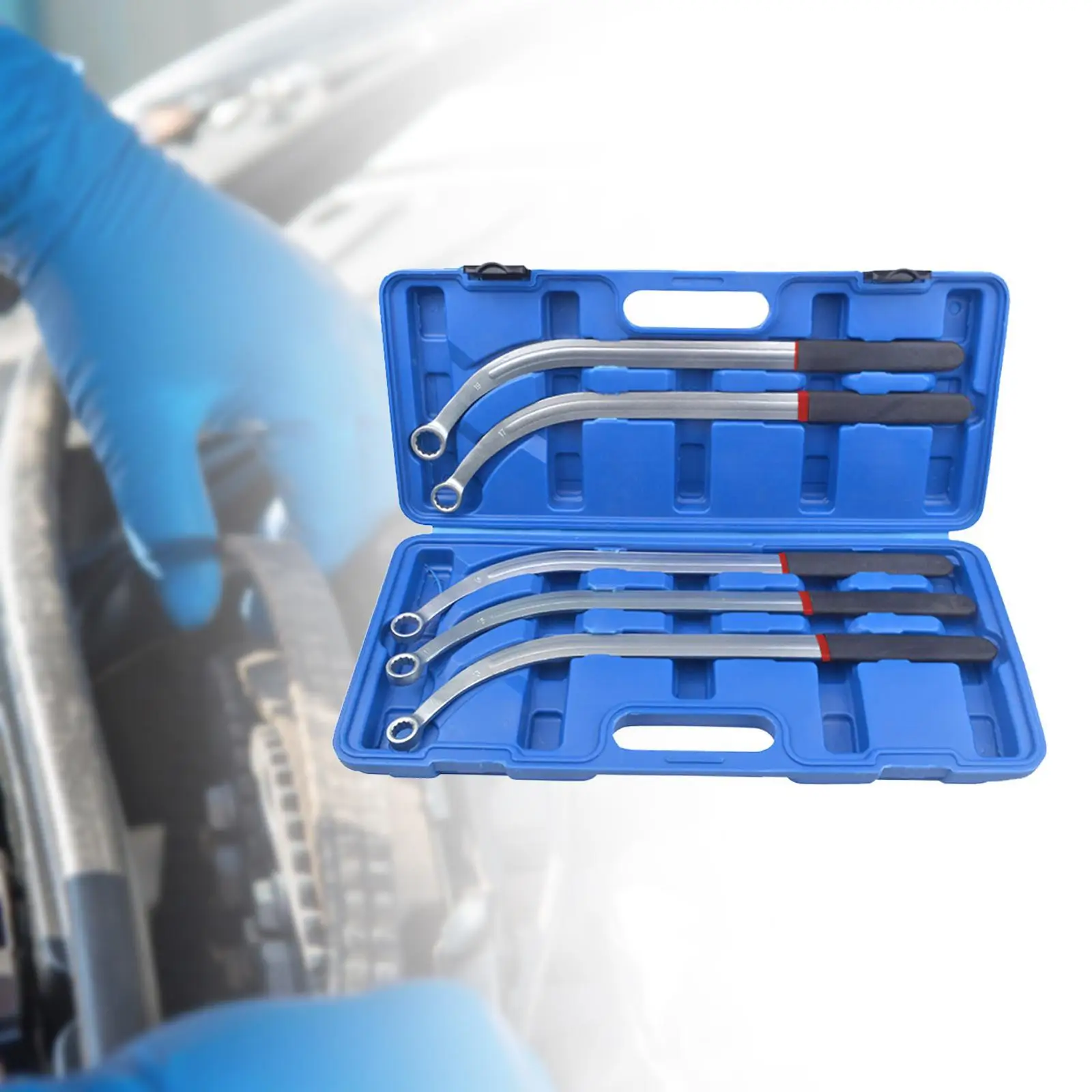 

Engine Belt Tool Set with Blue Storage Case Convenient Comfortable Install Remove Belts Screw Disassembly Tool Idler Wrench