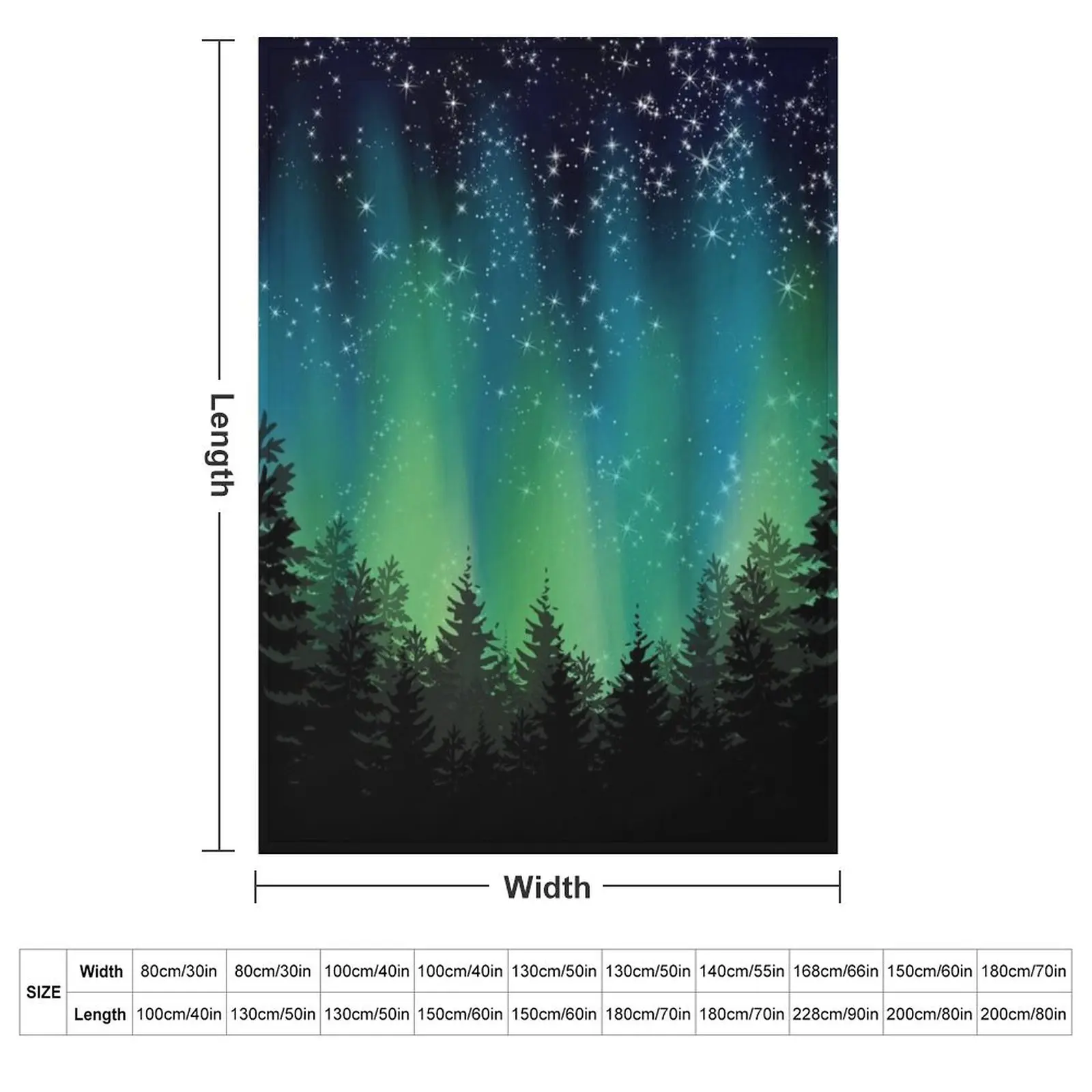 Northern Lights Throw Blanket Shaggy anime Cute for winter Blankets