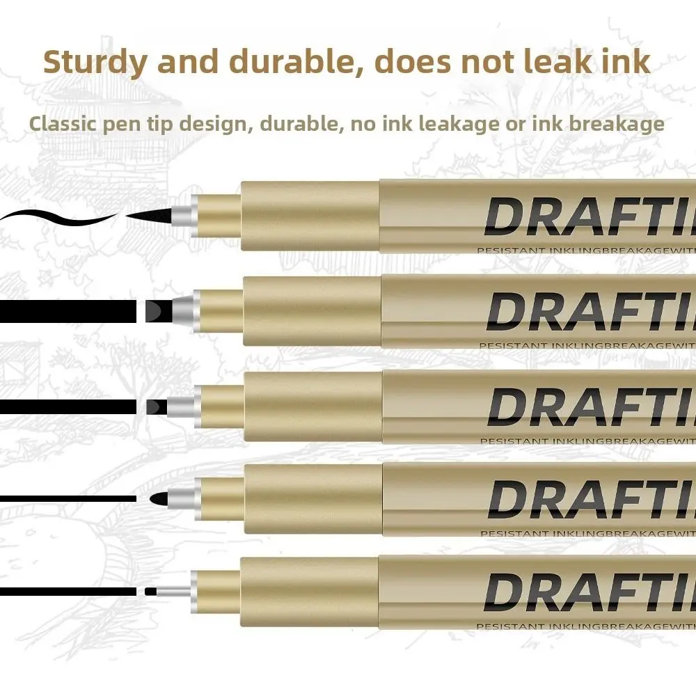 6/9/12pcs High Quality Micron Fine Outline Pen Black Ink Smooth Fine-liner Waterproof Drawing Pen Hand Drawn