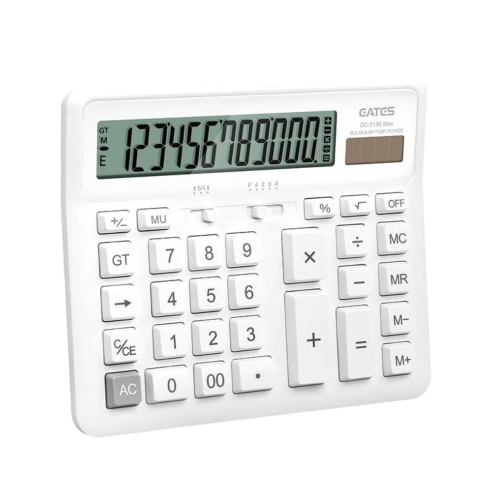12 Digit Desk Calculator Large Display Dual Power Supply Office Calculator Large Screen Big Buttons Business Calculator For Home