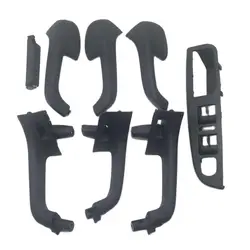 8PCS Black Interior Handle Door Grab Window Switch Bezel Cover For VW Volkswagen Golf 5 GTi MK5 Jetta Inner Armrest 1K0 868 040B