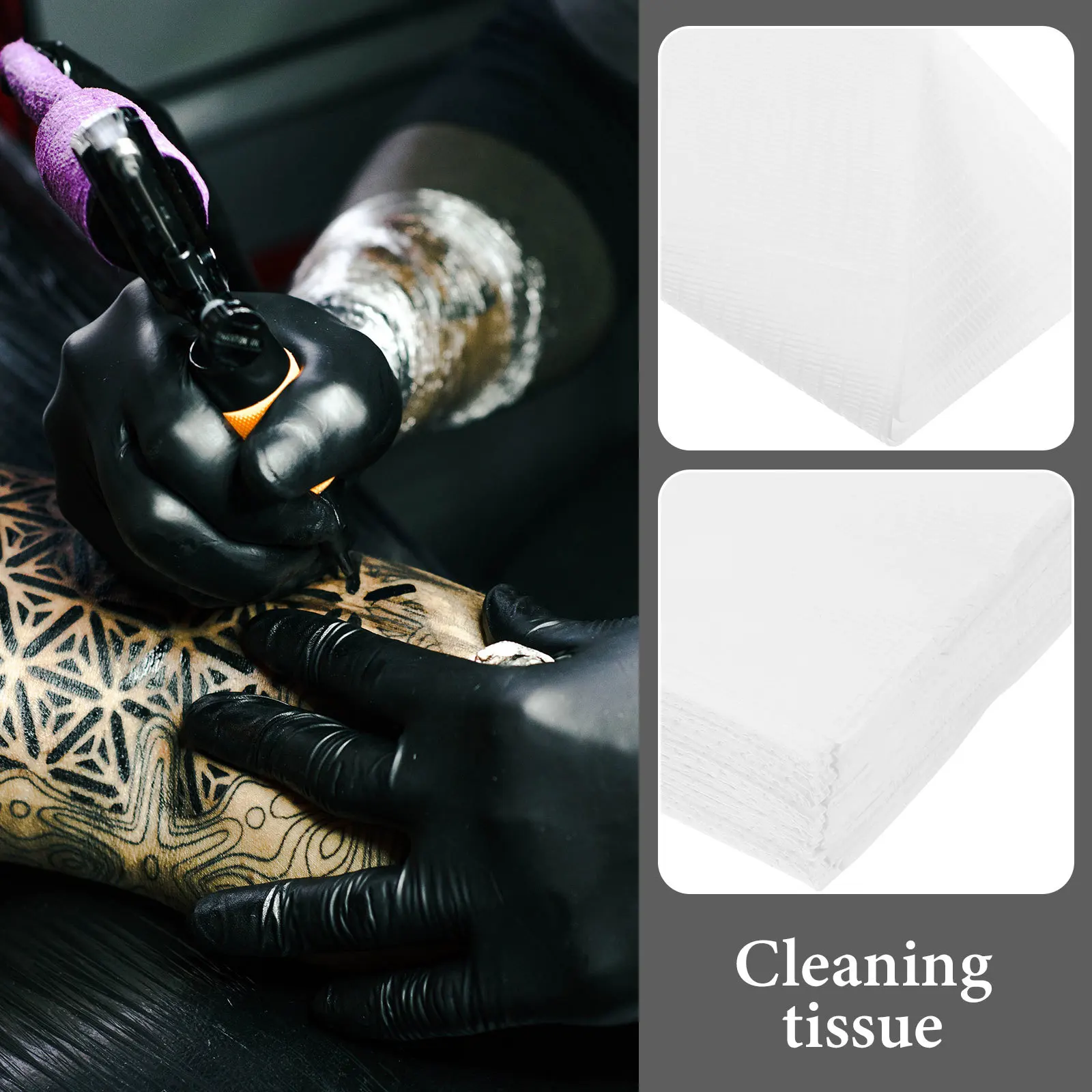 

125 Sheets Disposable Tattoo Cleaning Pads Safe Material for Sensitive Skin Tattoo Towel for Cleaning Nail