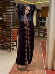 Turkey Muslim Dress Women Diamond Abaya Kaftan Winter Velvet Evening Dresses Dubai Morocco Long Robe Femme Musulmane Vestidos